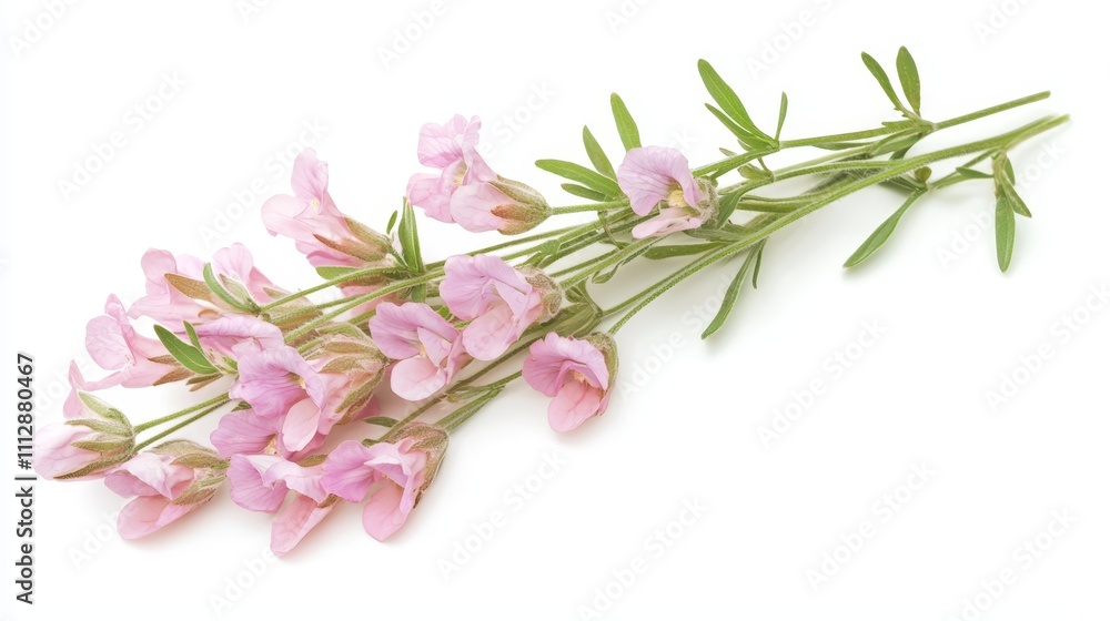 Naklejka premium A bunch of pink flowers on a white background