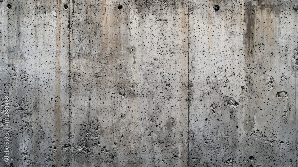 A concrete wall with holes in it A concrete wall with holes in it