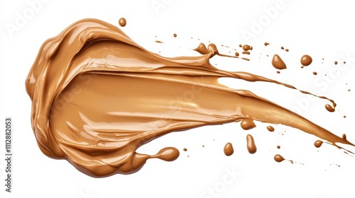 A splash of chocolate on a white background