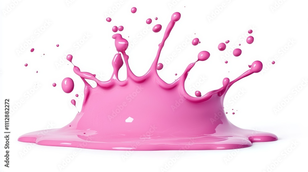 A pink splash of paint on a white background A pink splash of paint on a white background