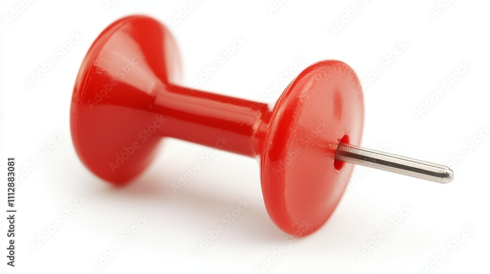 A red push pin on a white background A red push pin on a white background