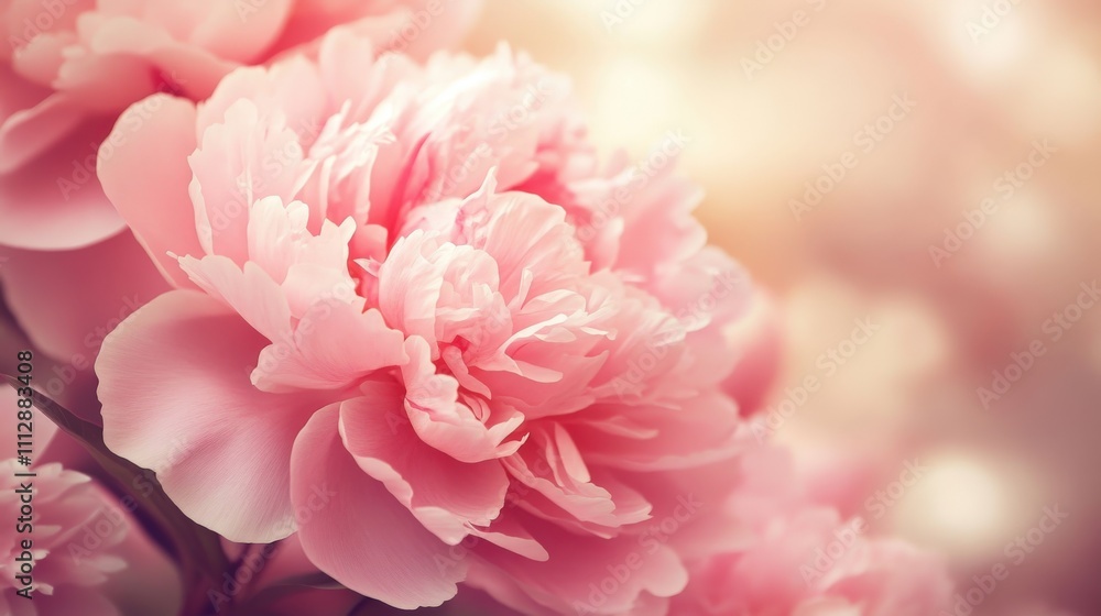 Delicate Pink Peony Flower Close Up Bloom Delicate Pink Peony Flower Close Up Bloom