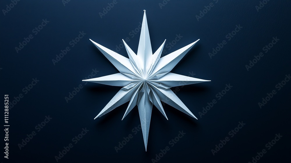 A white paper star on a dark blue background A white paper star on a dark blue background