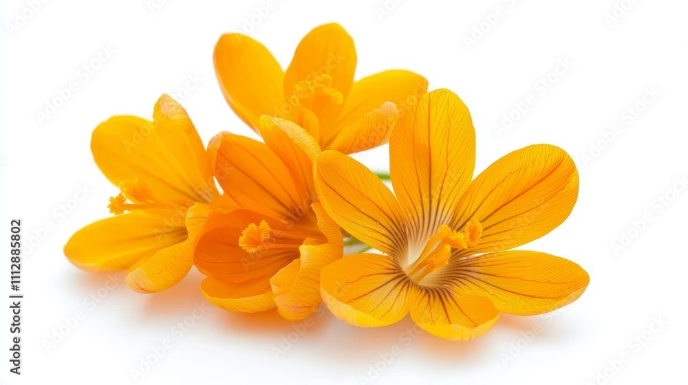 Obraz premium A bunch of yellow flowers on a white background
