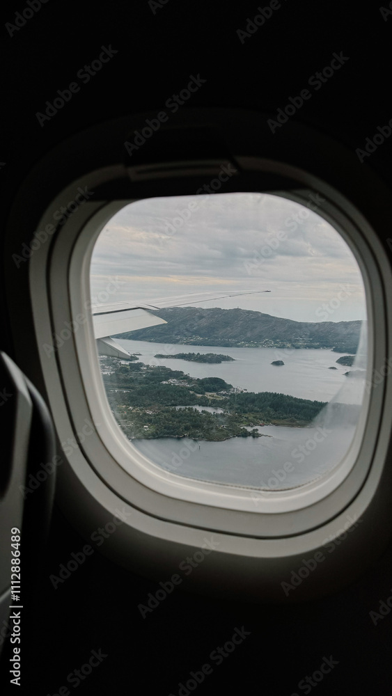 A view from the plane of Bergen city A view from the plane of Bergen city