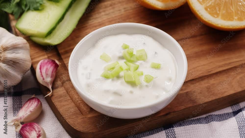 Pouring mayo white creamy sauce close-up in cafe restaurant. Cooking fast food fries with mayonaise sauce. Fast and junk food concept. Pouring mayo white creamy sauce close-up in cafe restaurant. Cooking fast food fries with mayonaise sauce. Fast and junk food concept.