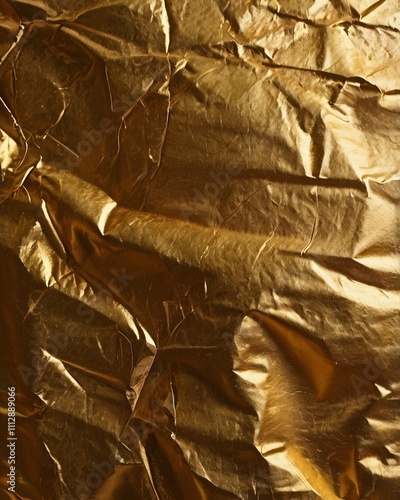 Gold wall texture background. Shimmering, radiant yellow gold foil paint surface. Polished, luminous wall sheet exudes brilliance. Glossy, vibrant golden paper aesthetic, luxurious appearance, mesmeri photo