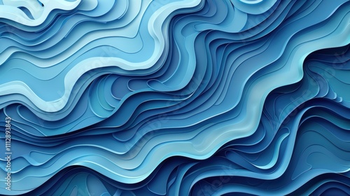 Abstract vector design with flowing colors, representing vibrant water currents