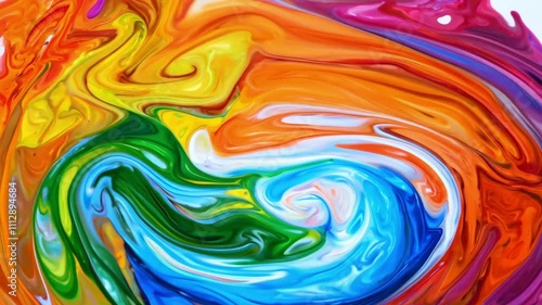 Wallpaper Mural A mesmerizing display of colorful swirls reveals the beauty of fluid painting. Each hue merges seamlessly, creating an exquisite abstract composition full of life and vibrancy. Torontodigital.ca