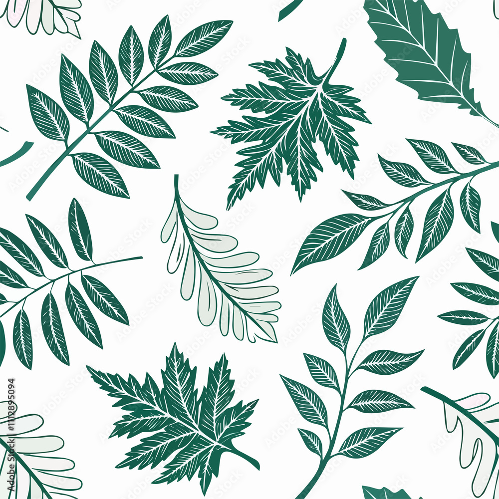Fototapeta premium seamless pattern with leaves
