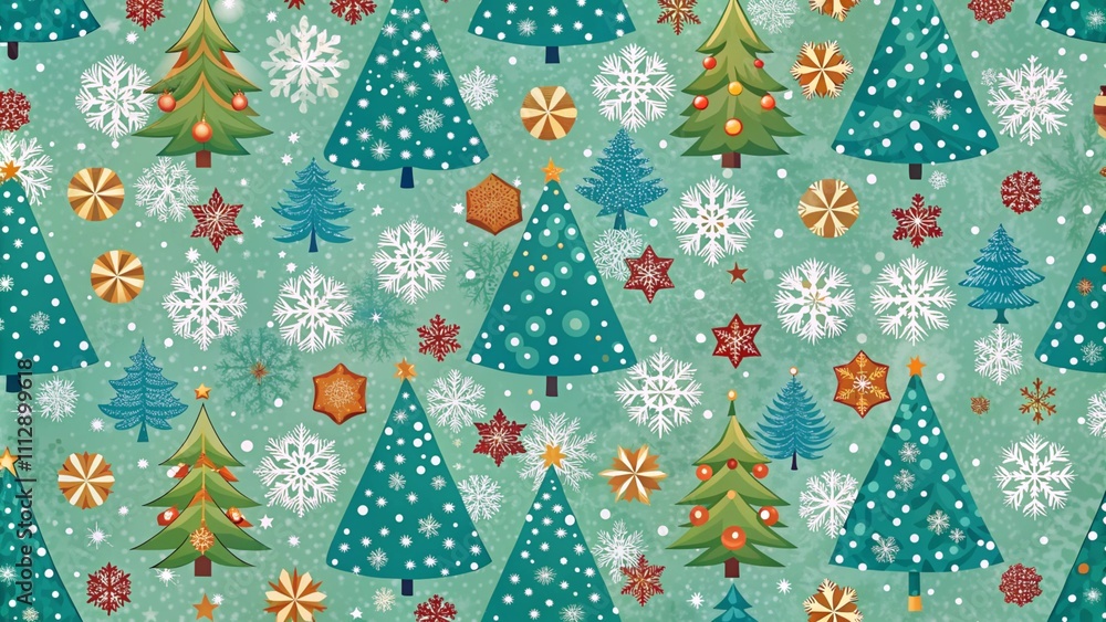 christmas tree snowflakes seamless pattern
christmas tree snowflakes seamless pattern