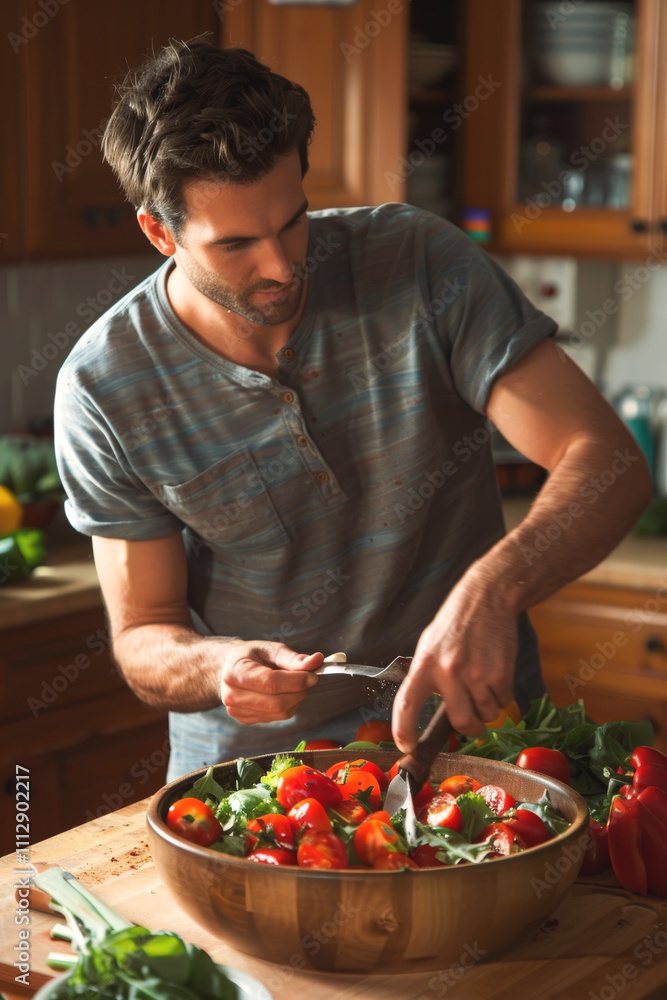 man cooking in the kitchen Generative AI man cooking in the kitchen Generative AI
