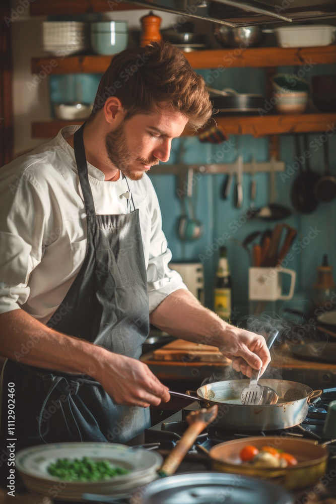 man cooking in the kitchen Generative AI man cooking in the kitchen Generative AI