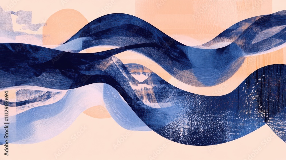 The concept of portfolio diversity for resilience in indigo and pale peach colors The concept of portfolio diversity for resilience in indigo and pale peach colors