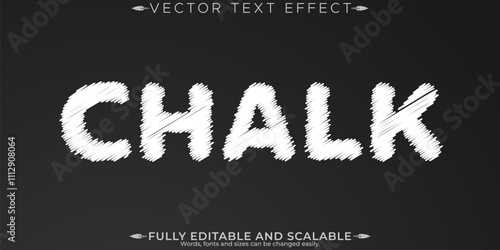Chalk text effect, editable blackboard and school text style