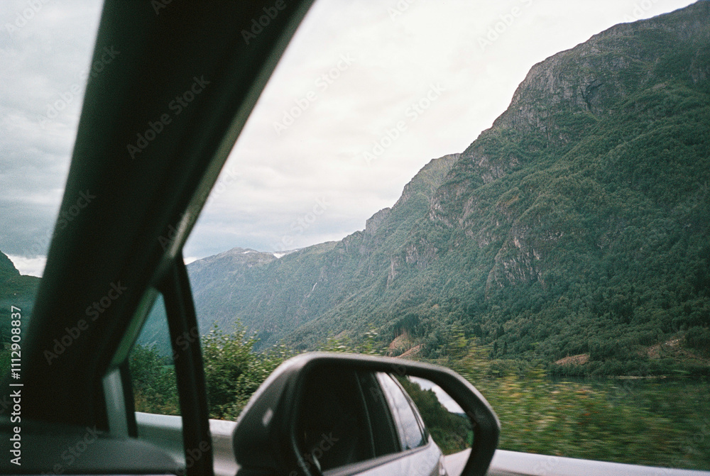 View from the car in Norway View from the car in Norway