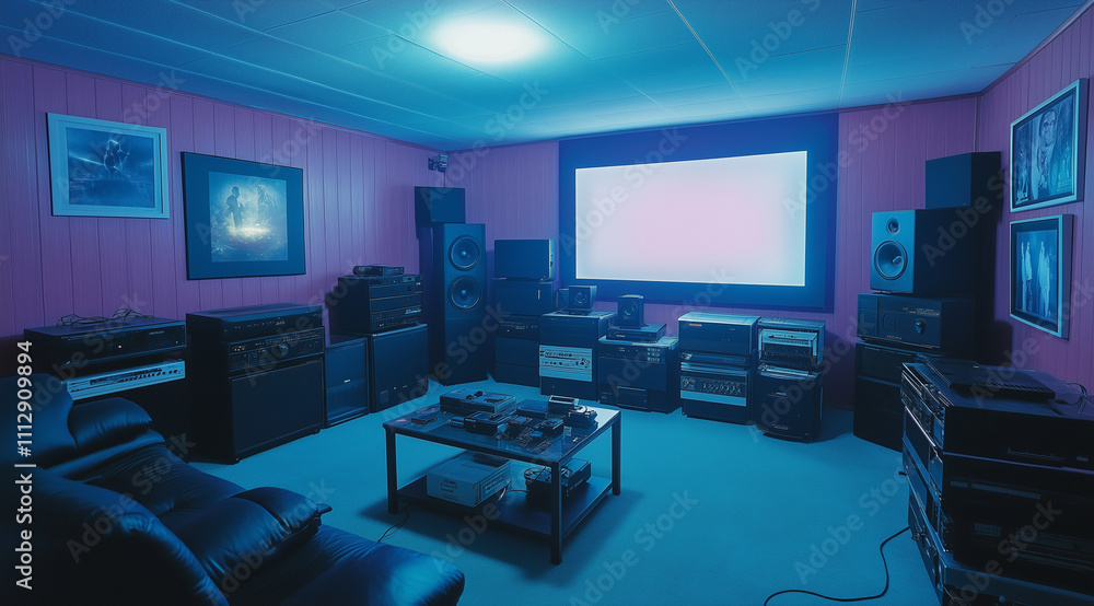 Cinematic Film Room Decorated with Cult Classic Movie Posters Cinematic Film Room Decorated with Cult Classic Movie Posters