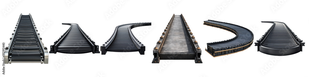 Conveyor belt isolated on transparent background, Set of Conveyor belt isolated on transparent background, Set of
