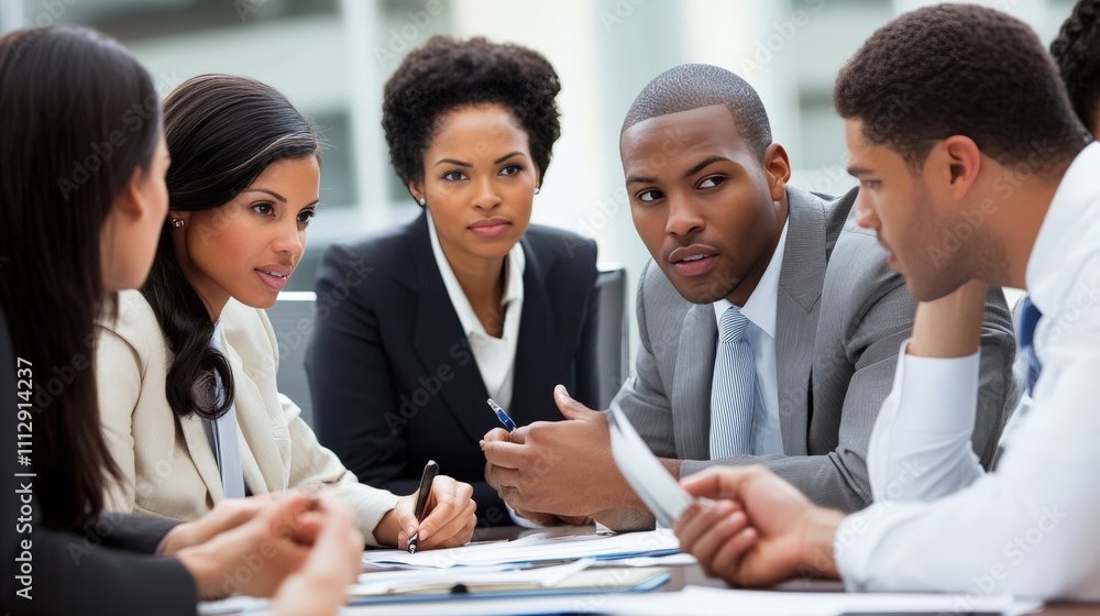 Business Team Meeting Professional Collaboration Diverse Colleagues Business Team Meeting Professional Collaboration Diverse Colleagues