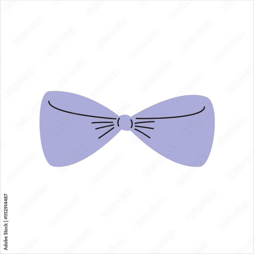 Fototapeta premium Cute lilac bow tie. Birthday, Christmas, and Valentine's Day decoration.