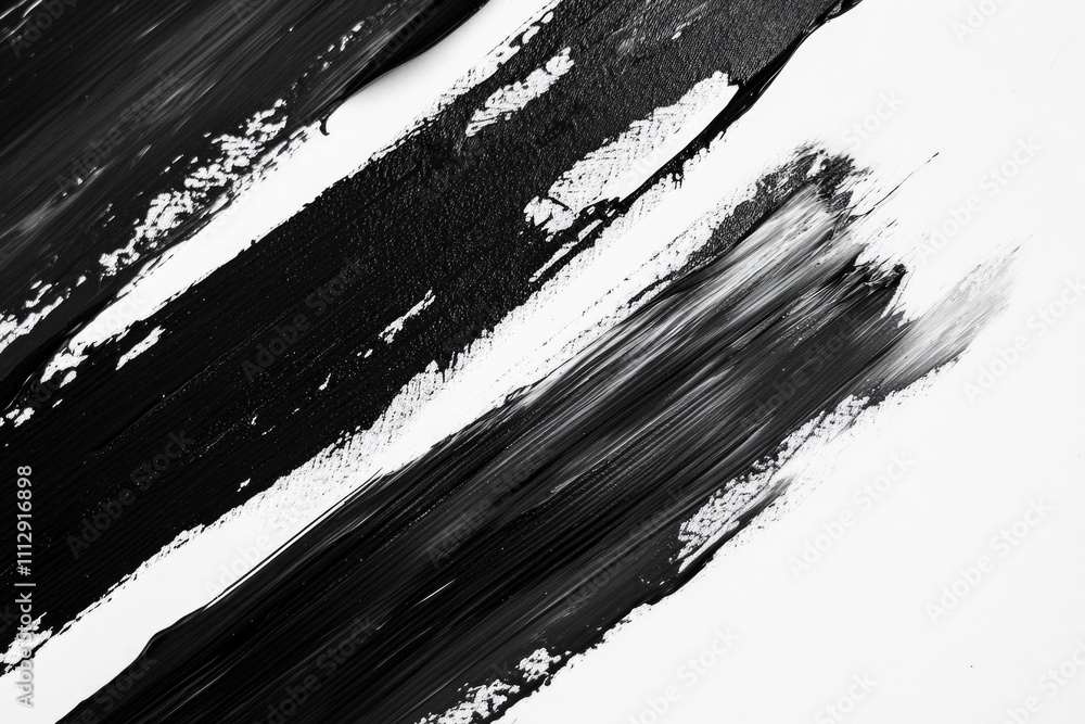 Bold Black Brush Stroke on Bright White Canvas - Abstract Artistic Expression Bold Black Brush Stroke on Bright White Canvas - Abstract Artistic Expression