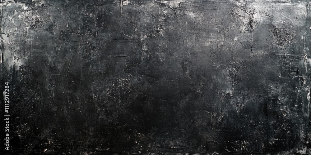 Obraz premium Elegant Black Wall Surface. Distressed Vintage Texture and Charcoal Finish for a Luxurious Feel