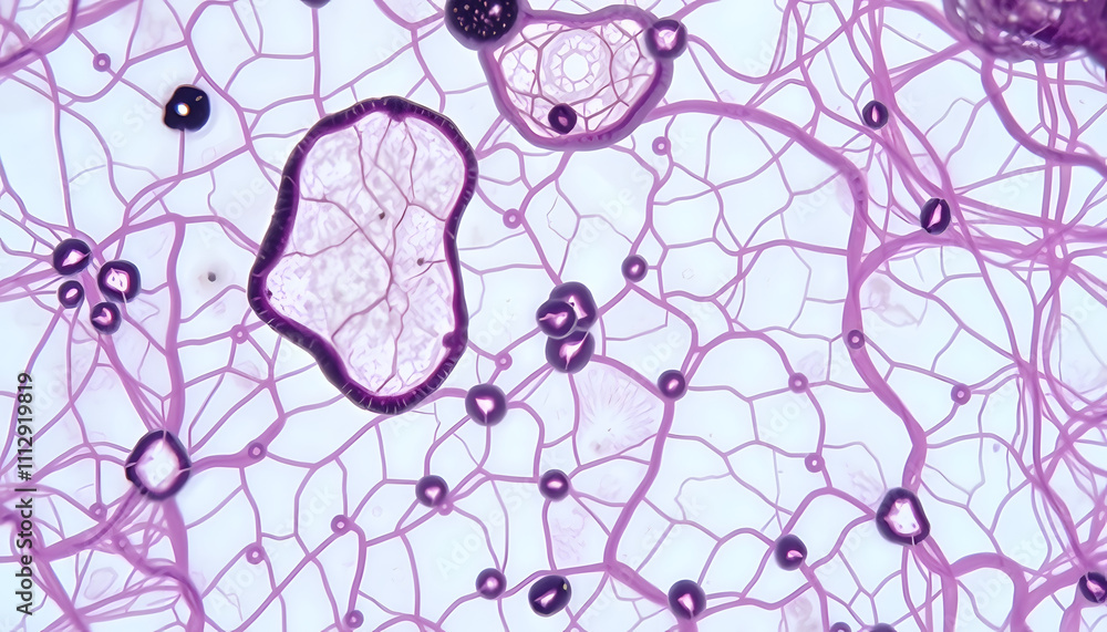 Adipose tissue human, Soft palate human, Bone human and Striated (skeletal) muscle human under the microscope in Lab isolated with white highlights, png Adipose tissue human, Soft palate human, Bone human and Striated (skeletal) muscle human under the microscope in Lab isolated with white highlights, png