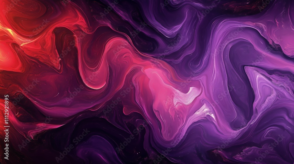 Obraz premium A vibrant abstract pattern of swirling purple and red invites exploration of depth and movement.