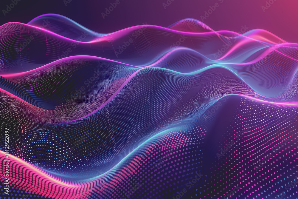 Bright and diverse technology background. Gradient digital network. High-tech concept.