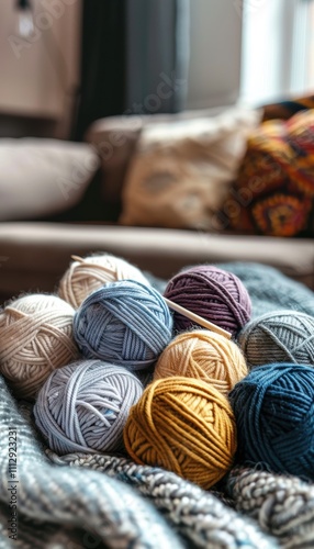 Cozy Knitting Yarn Collection in Vibrant Colors for Creative Projects and Home Decor