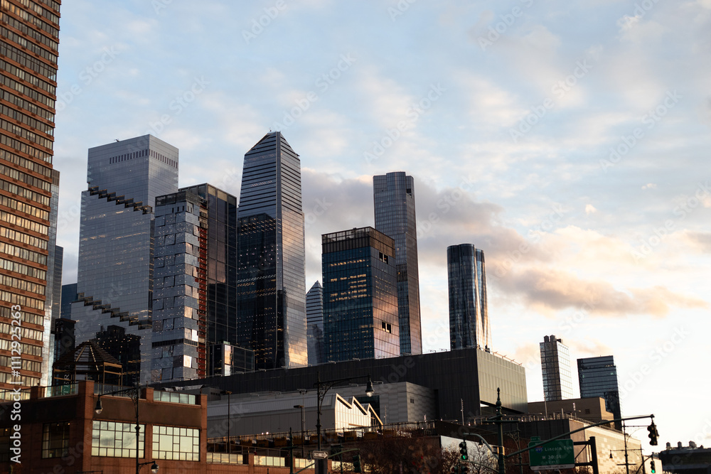 Hudson Yards and Manhattan Architecture at Sunset Hudson Yards and Manhattan Architecture at Sunset