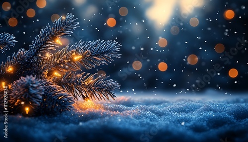 Wallpaper Mural A tree decorated with lights against a snowy backdrop

 Torontodigital.ca