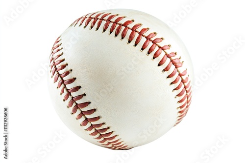 Leather baseball on white background