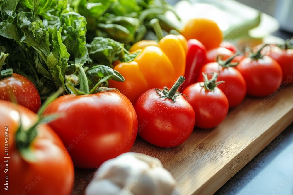 An array of colorful, freshly harvested vegetables beautifully arranged on a wooden cutting board, representing the joy of healthy eating and the bounty of nature's produce. An array of colorful, freshly harvested vegetables beautifully arranged on a wooden cutting board, representing the joy of healthy eating and the bounty of nature's produce.
