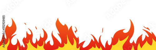 Fire background with dynamic flame motion. Burn effect, fiery silhouette .Flat vector illustration isolated