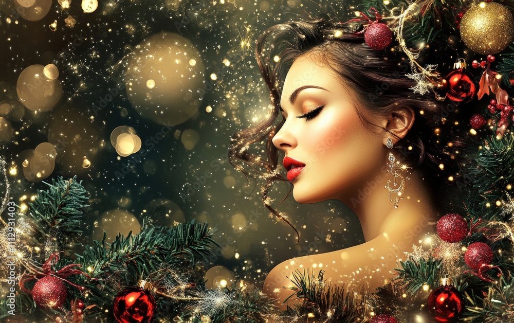 woman christmas background woman christmas background
