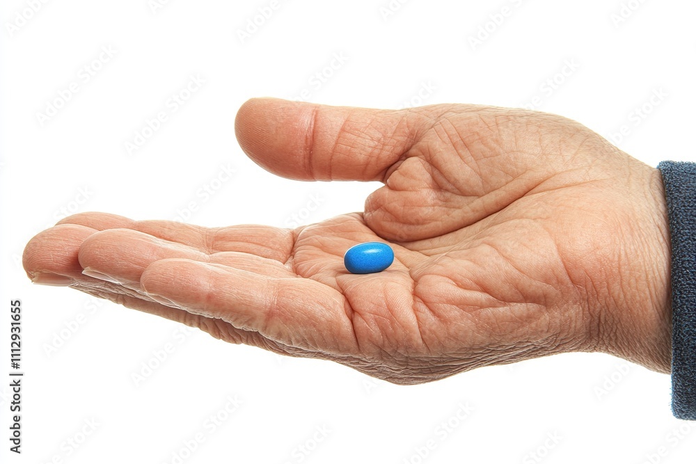 Mature hand with medicine pills Mature hand with medicine pills