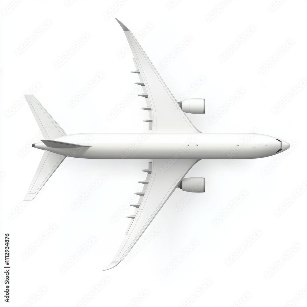 Passenger air plane mockup with die cut.