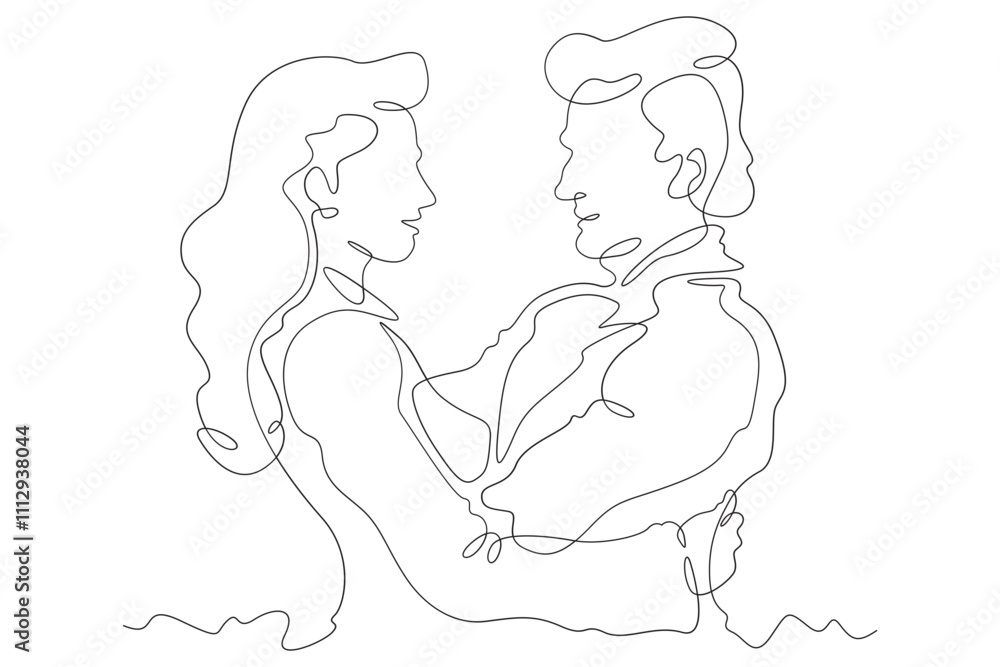Continuous one line drawing hugs of a couple in love. Lovers hug. Tenderness and love. Man and woman. One continuous line isolated minimal illustration.Not AI. Continuous one line drawing hugs of a couple in love. Lovers hug. Tenderness and love. Man and woman. One continuous line isolated minimal illustration.Not AI.