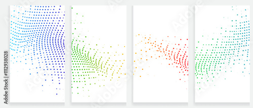 Abstract Halftone Texture Set Modern Designs with Dynamic Vector Gradient Patterns in Vibrant Colors for Backgrounds and Decorative Uses abstract halftone banner