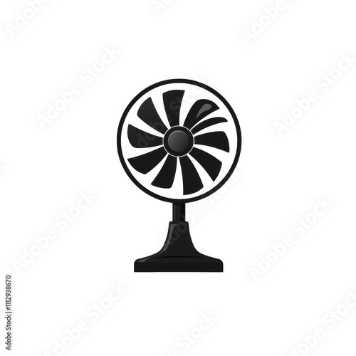 Obraz na płótnie Black Cool Down, cooling fan icon png Minimalist flat icon, vector logo style sign clipart on a transparent background w salonie