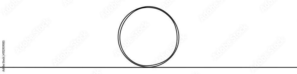 One continuous line illustration of a round frame, isolated on white background. Line art of round frame One continuous line illustration of a round frame, isolated on white background. Line art of round frame