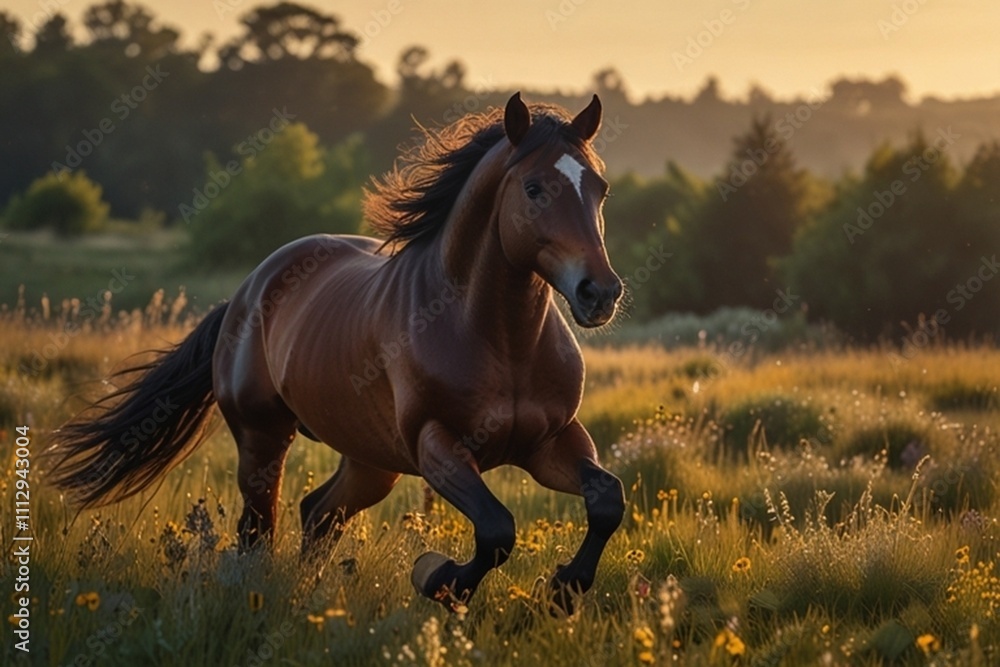 Majestic Horse Galloping Through Sunlit Meadow – Realistic Equestrian Photography for Nature, Wellness & Outdoor Campaigns Majestic Horse Galloping Through Sunlit Meadow – Realistic Equestrian Photography for Nature, Wellness & Outdoor Campaigns