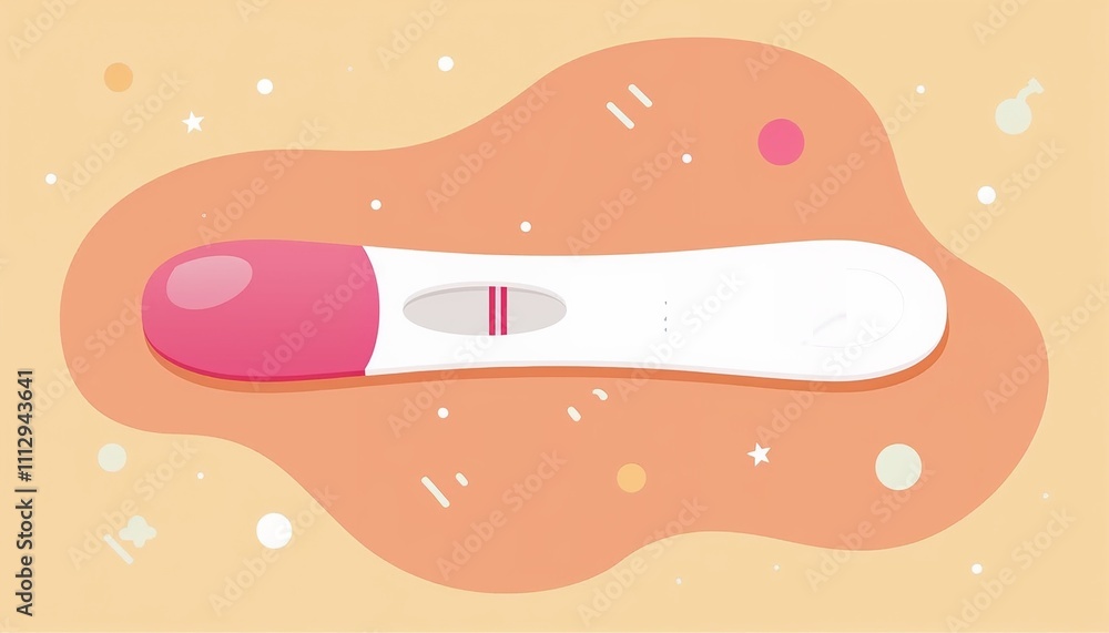Pregnancy test, positive result, isolated on colorful background, copy space Pregnancy test, positive result, isolated on colorful background, copy space