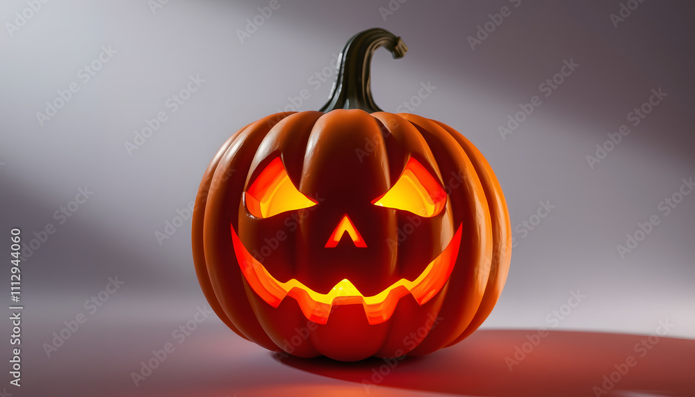 Jack o lantern isolated with white highlights, png