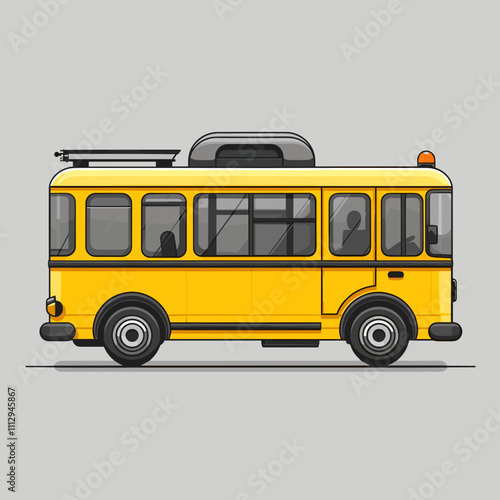 bus on a white background. Vector illustration in cartoon style