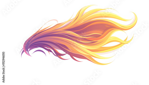 Color and wind isolated with white highlights, png