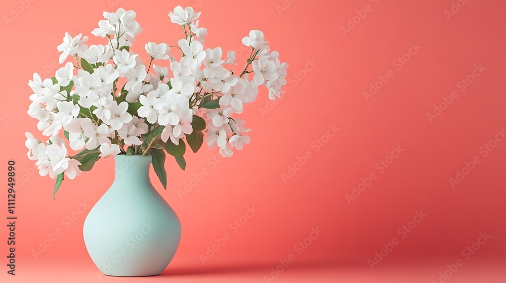 custom made wallpaper toronto digitalStunning white flower and vase against pink background image