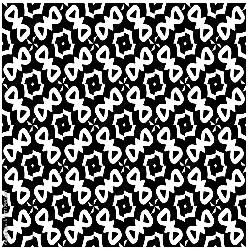 White background with black pattern. Seamless texture for fashion, textile design, on wall paper, wrapping paper, fabrics and home decor. Simple repeat pattern.
White background with black pattern. Seamless texture for fashion, textile design, on wall paper, wrapping paper, fabrics and home decor. Simple repeat pattern.