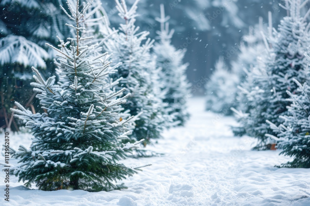 A serene snowy forest scene with a winding path, perfect for winter landscapes or nature-inspired designs A serene snowy forest scene with a winding path, perfect for winter landscapes or nature-inspired designs